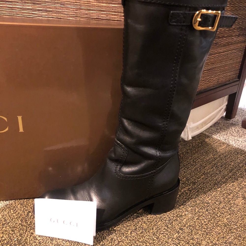Used Gucci Nero Black knee high boots 37+ (6.5 US) - Picture 4 of 8